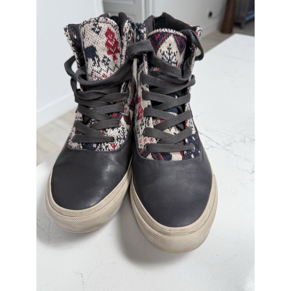 Vans Fair Isle Knit High Top Women's 6.5 Rubber Zip Back Sneakers Shoes EUC - Picture 9 of 10